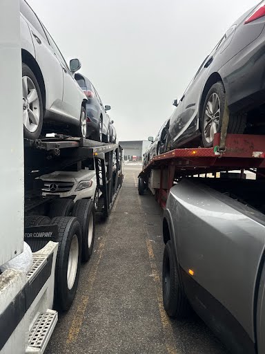 Vehicles secured on a RoRo vessel deck
