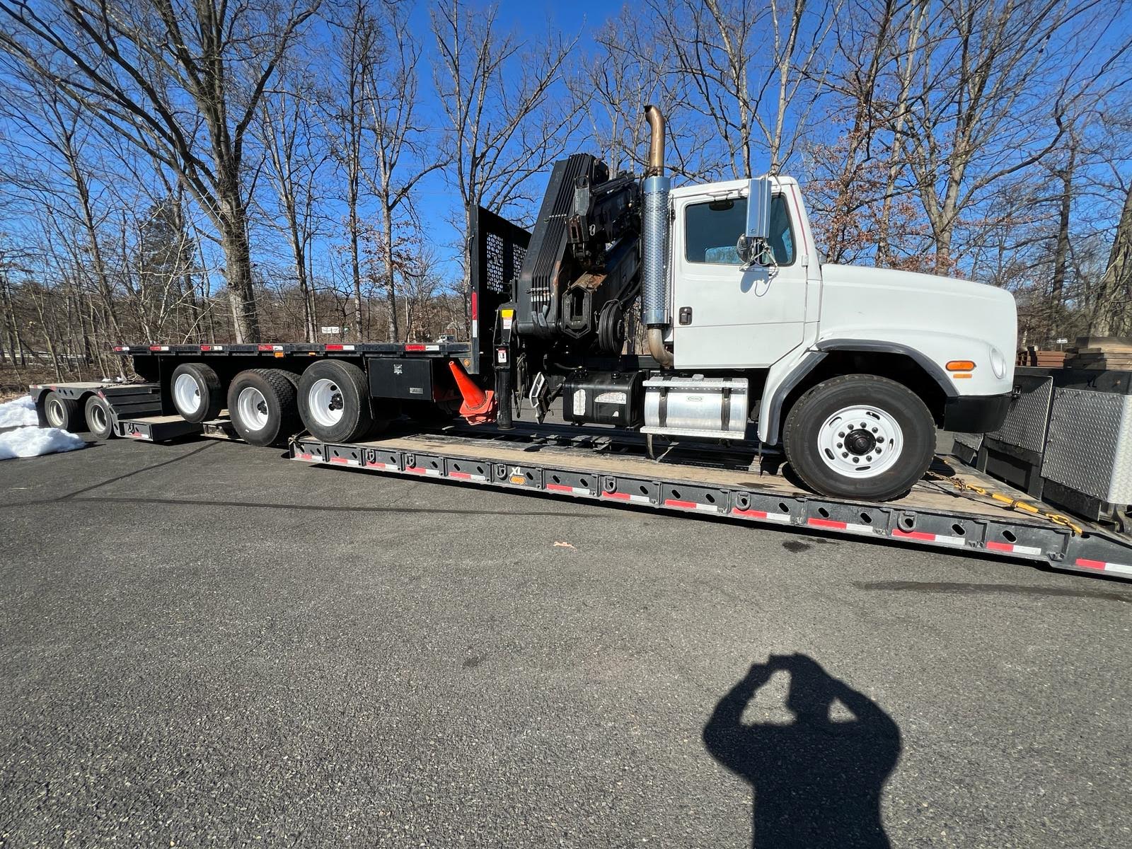 Oversized industrial tank ready on a specialized truck